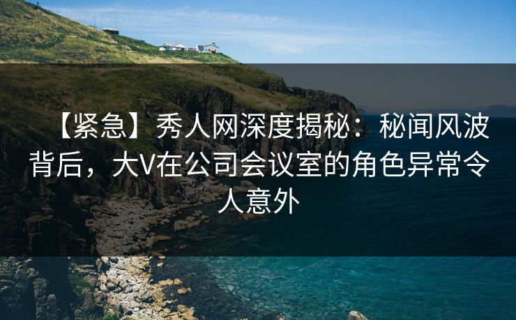 【紧急】秀人网深度揭秘：秘闻风波背后，大V在公司会议室的角色异常令人意外