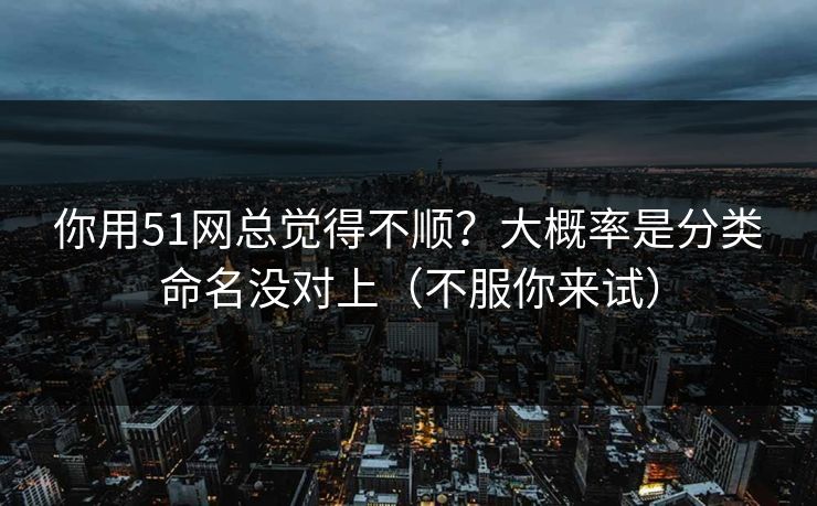 你用51网总觉得不顺？大概率是分类命名没对上（不服你来试）